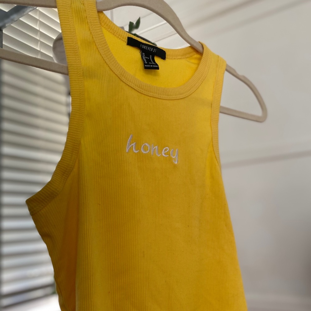 Forever 21 Honey embroidered crop top